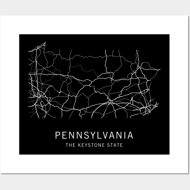 Pennsylvania State Road Map Wall Art by ClarkStreetPress